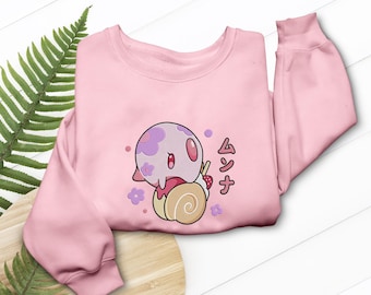 Munna Embroidered T-Shirt, Psychic Type Pokemon Tee, Anime Gaming Gift, Gen 5 Fan