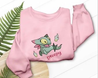 Dreepy Embroidered T-Shirt Sweatshirt Cute Ghost Dragon Anime Hoodie Shirt Special Ghost Type Manga Fan Gifts