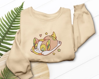 Yamper Embroidered T-Shirt, Funny Adorable Dog Anime Tee, Gaming Apparel Gift
