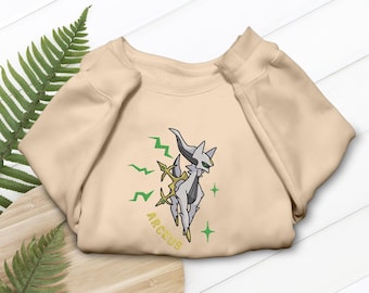 Arceus Embroidered T-Shirt, Original Mythical Design, Anime Manga Fan Gift, Gaming Tee