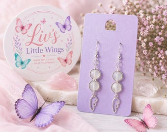 Moonstone Angel Wing Earrings