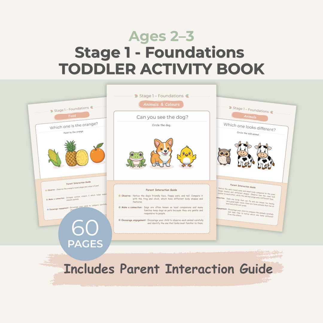 Toddler Activity Book Printable PDF Age 2–3 | Preschool Worksheets