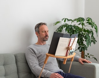 BookBock Lesegestell für Bücher & digitale Medien – Ergonomisches Lesegestell – freihändiges Lesen im Liegen, Sitzen und Stehen