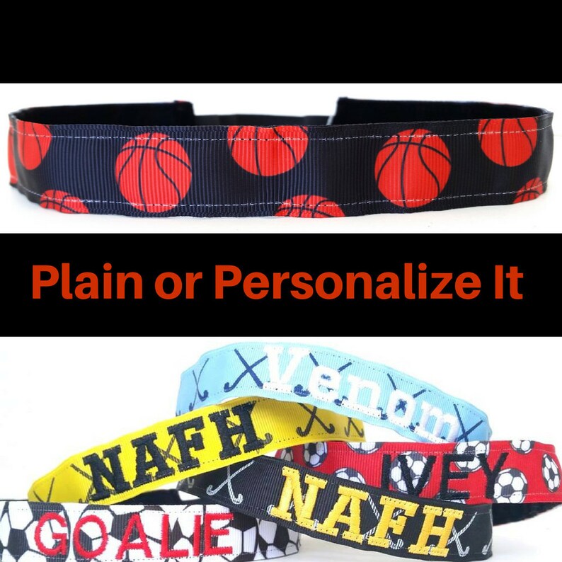 Basketball Headband Black Basketball Headband Personalized Etsy