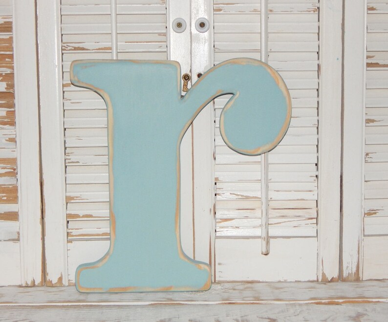 Distressed Wooden Letter Lowercase R Wall Decor Wedding Image 0