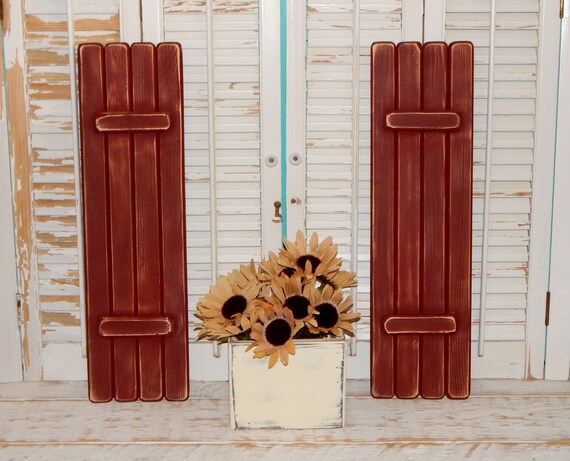 Wooden Shutters Interior Shabby Rustic Shutters Coastal Beach Cottage Decor