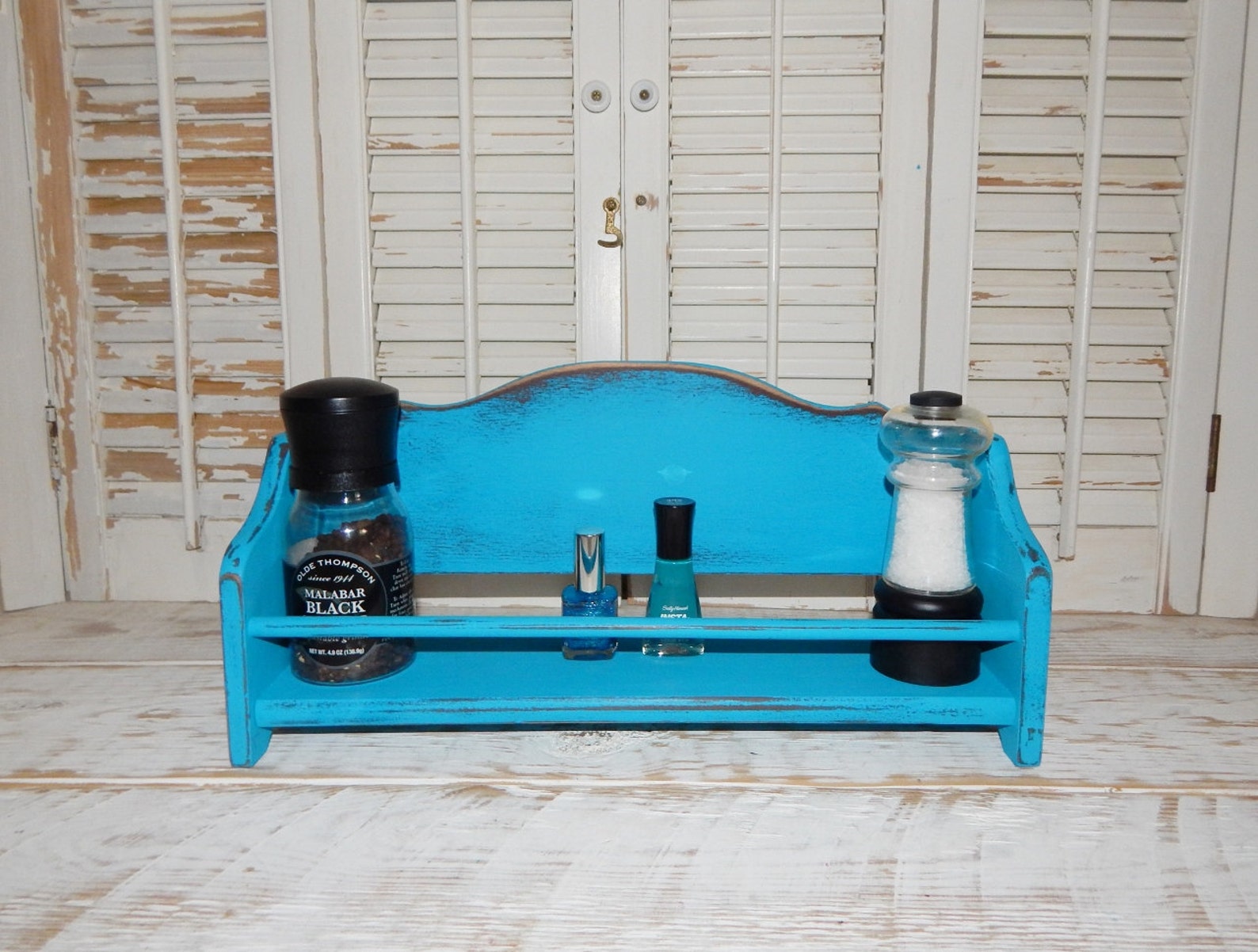 Spice Rack Nail Polish Holder Organizer Distressed Vintage Etsy
