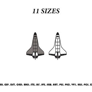 Space Shuttle Embroidery Design, Rocket Shuttle Embroidery, Spacecraft Machine Embroidery, Shuttle Silhouette Embroidery, 11 Sizes