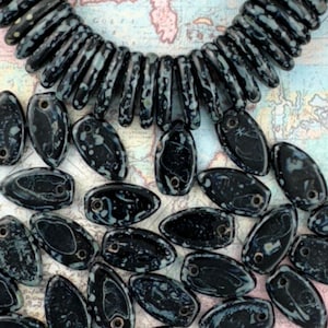 Flag Shape Glass Beads - Made in Czech Republic
