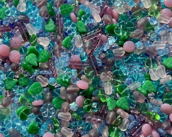 Spring Mix Pressed Glass Beads - made in Czech Republic