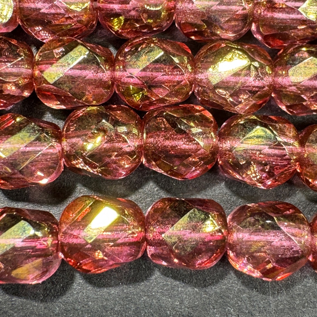 Faceted 6mm Twist Fire Polish Glass Beads Made in Czech Etsy