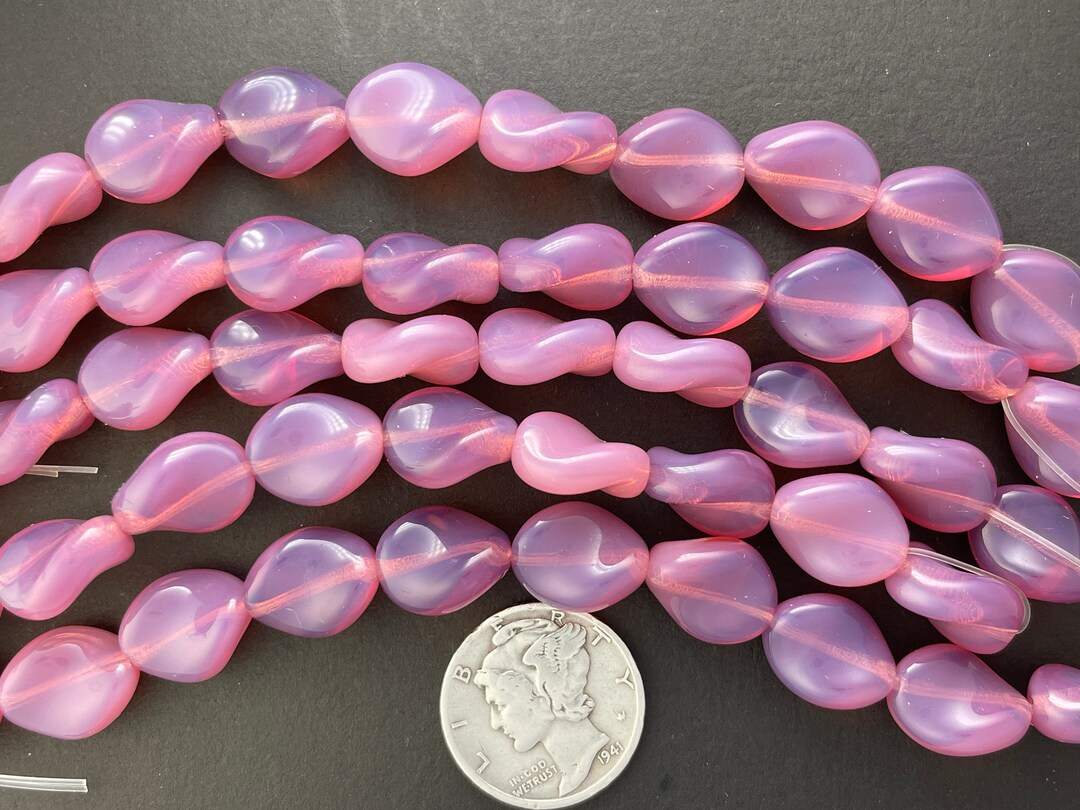 Twisted Shape Pressed Glass Beads!!! 12x10mm Oval Twist - Made in ...