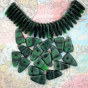 Flag Shape Glass Beads - Made in Czech Republic