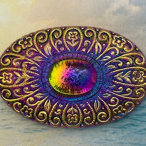 Fancy Glass Cabochon - Made in Czech Republic - 49x33mm
