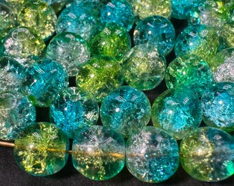 Crackle Druk Pressed Glass Beads- Made in Czech Republic