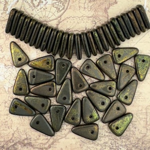 Flag Shape Glass Beads - Made in Czech Republic