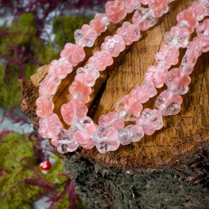 Pansy Flower Shape Pressed Glass Beads - Made in Czech Republic