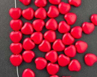 Heart Shape Glass Beads - Made in Czech Republic
