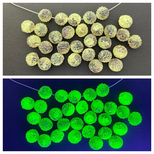 Sugar Beads Uranium UV Glow Glass!!! - Made in Germany in Late 1990's