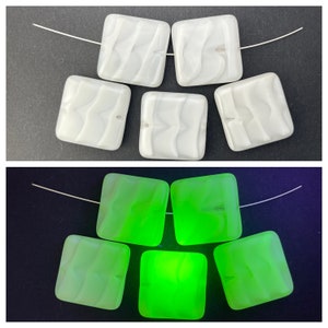 Uranium UV Glow Glass Beads!!! - Made in Czech Republic 21x6mm