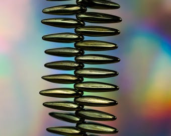 Rounded Dagger Shaped Pressed Glass Beads - Made in Czech Republic