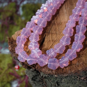 Pansy Flower Shape Pressed Glass Beads - Made in Czech Republic