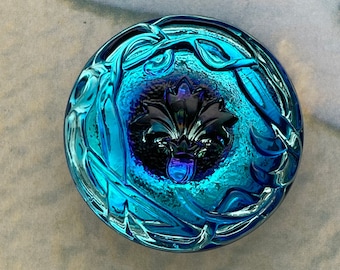 Flowering Vine, Glass Button- Made in Czech Republic 23mm