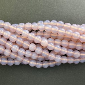 Round Druk Opaline Glass Beads 5mm - Made in Czech Republic