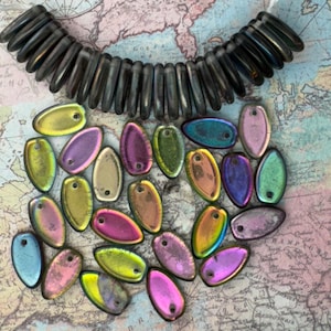 Flag Shape Glass Beads - Made in Czech Republic