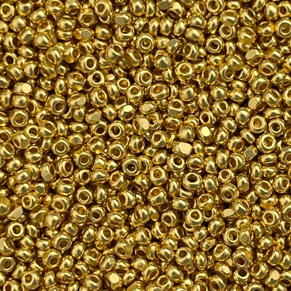 24KT Gold Charlotte Cut Seed Beads size 13/0 - made in Czech Republic, True Cut Seed Beads, One Cut Facet