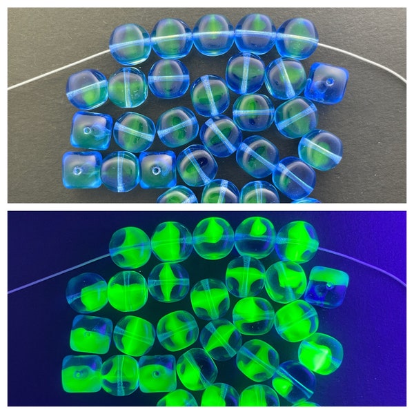 Uranium UV Glow Glass Beads!!!  - Made in Czech Republic