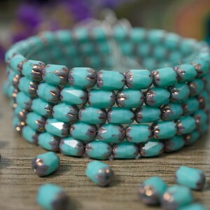Faceted Rice Cathedral Cut Glass Beads - Made in Czech Republic