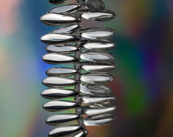 Large Dagger Shaped Pressed Glass Beads - Made in Czech Republic