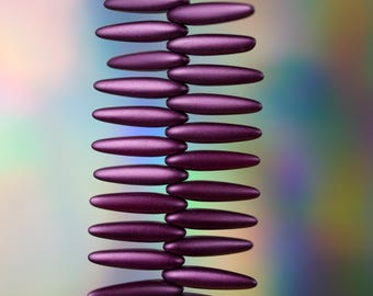 Rounded Dagger Shaped Pressed Glass Beads - Made in Czech Republic