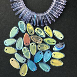 Flag Shape Glass Beads - Made in Czech Republic
