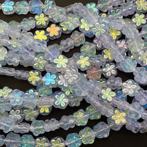 Pansy Flower Shape Pressed Glass Beads - Made in Czech Republic