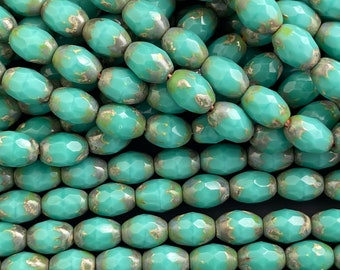 Faceted Oval Cathedral Cut Glass Beads - Made in Czech Republic