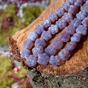 Pansy Flower Shape Pressed Glass Beads - Made in Czech Republic