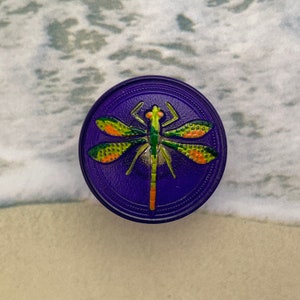 Small Dragonfly, Glass Button- Made in Czech Republic 23mm