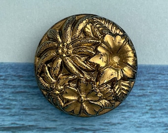 Flower Burst Glass Button - Made in Czech Republic 23mm