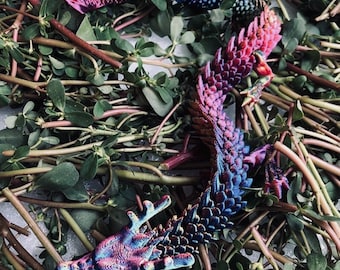 Juguete de dragón articulado impreso en 3D / Juguete antiestrés flexible, decoración de escritorio, arte fantástico