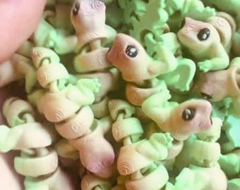 Paquete de 5 reptiles articulados y flexibles: animales sensoriales impresos en 3D para estimular la mente.