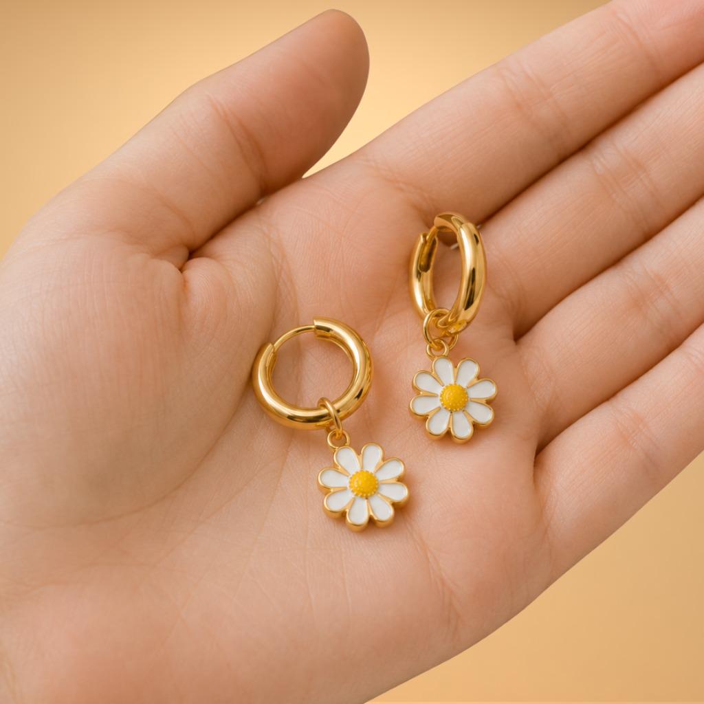 Small White Floral Earrings - Etsy
