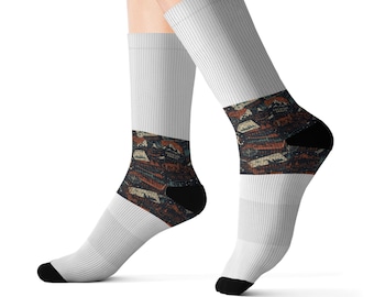 Personalized Sublimation Socks Custom Name Travel Pattern