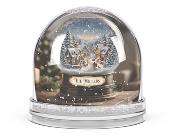 Personalized Winter Village Snow Globe Custom Family Photo Keepsake