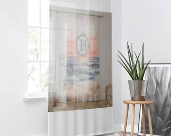 Personalized Sheer Window Curtain Custom Photo Coastal Home Decor