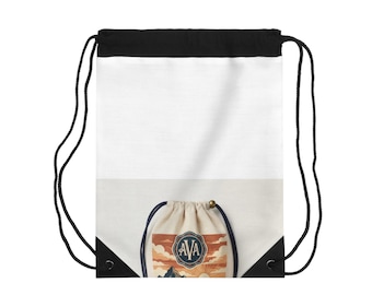 Personalized Drawstring Bag Custom Name Mountain Travel Gift