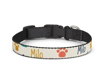 Personalized Clip-On Pet Collar Custom Dog Name Pattern
