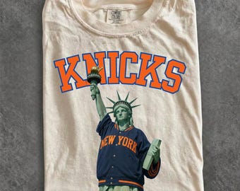 Go New York Go Comfort Colors T-shirt, Statue Of Liberty NY Knicks Basketball Shirt, Vintage Knicks Tee, Fan Gifts