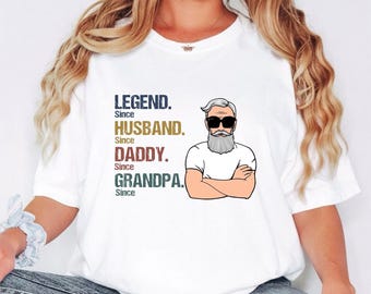Legend Husband Father Grandpa T-Shirt, Retro Shirt For Men, Fathers Day Shirt, Dad Shirt, Funny Gift For Husband
